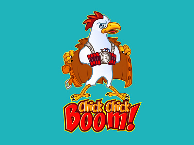 Chickbomber animated bomb branding cartoon character chicken illustration logo