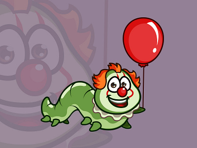 Worm the Clown animated cartoon character clown halloween pennywise worm