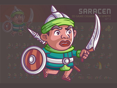 Saracen Game Sprite africa animation cartoon character game saracen sprite sword warrior