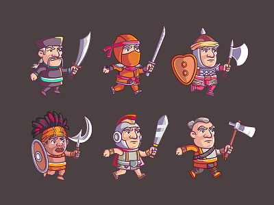 Warrior Cartoon Game Character 7 To 14