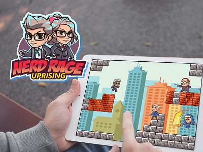 Nerd Rage Uprising 2d cartoon game japan manga mobile app nerd side scrolling game