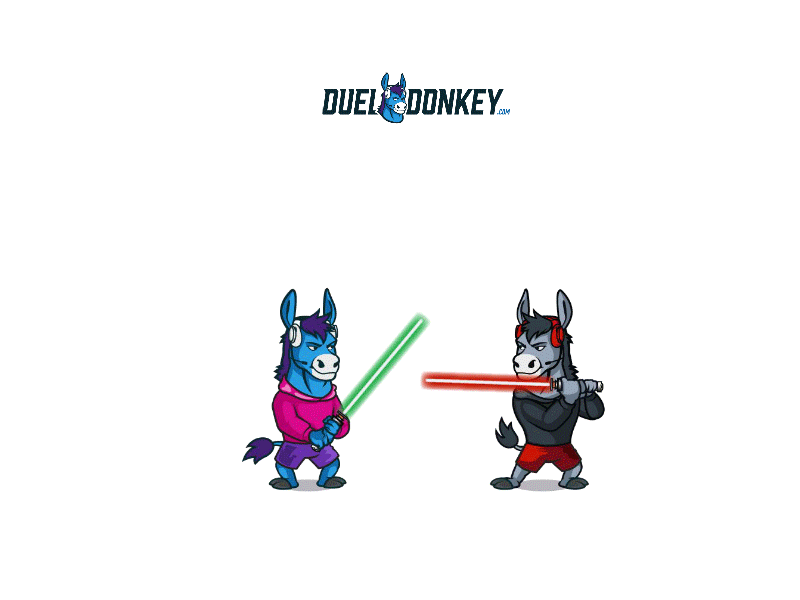 Duel Donkey animation cartoon mascot sprite vector