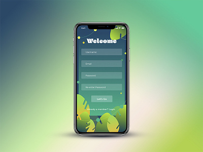 Daily UI - 01 Sign Up @daily ui app app design color gradient illustration iphonex mobile onboarding sing up