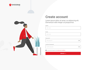 create account / signup app design figma illustration typography ui ux vector