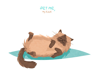 My cat from childhood animal breed cat character color fat funny fur illustration kitty pet sleep