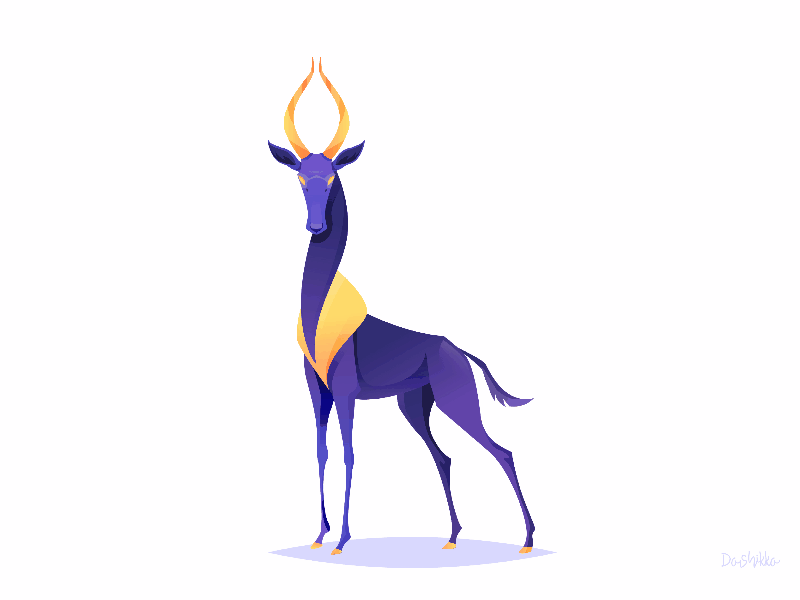 antelope animal animation antelope beautiful character color deer design gif gold vector