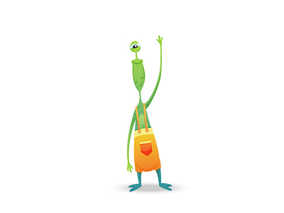 Friendly alien Tim alien animation character cute editable friendle fun green moster space vector