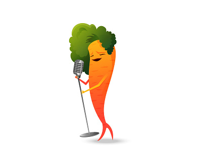 Carrot Singer carrot character gradient music musician orange singer song vector vegan vegetable