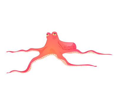 on vacation animal character octopus relax sea vacation vector