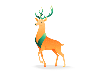 Dear Deer animal character color deer forest gradient green horn logo mascot roe vector