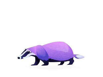 Badger animal badger character color forest gradien illustration little vector violet wood