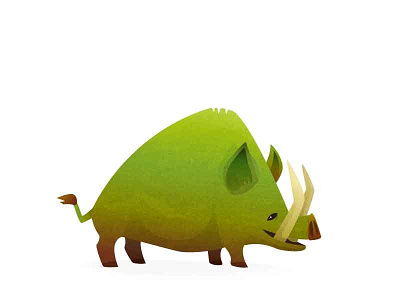 Bro Boar animal boar character forest green icon illustration pig vector wild