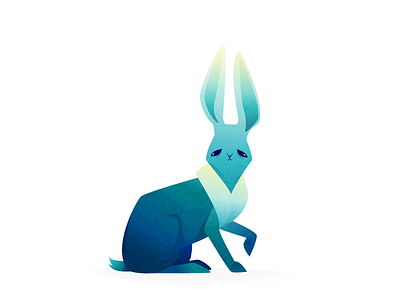 sad rabbit bunny character color cute funny gradient icon illustration rabbit sad vector