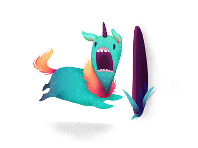 Run, Nibbler, run character color cute design gradient illustration ipad kids leaves monster raster teeth