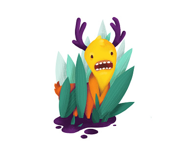 Bog Nibbler character color cute design gradient illustration kids leaves monster nature raster teeth