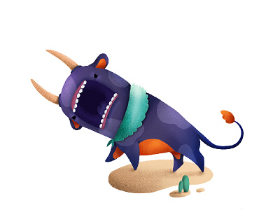 Bully Nibbler animal bull character color cute design gradient illustration kids monster raster teeth