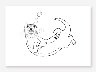 Otter animal animal illustration bw character cute cute fun funny drawing hand drawn illustration kids mammal otter pencil pencil art rough sketch sketch sketchbook water