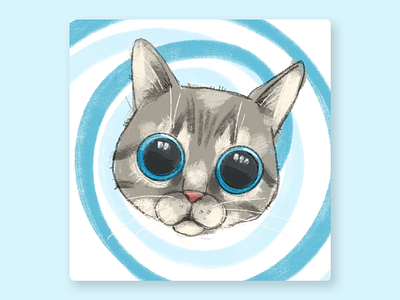 Sirius the Cat animal avatar blue breed cat character cute eyes face illustration kids kids illustration kitten kitty procreate