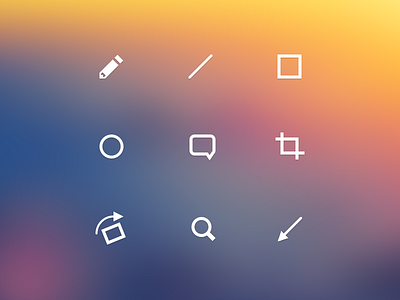 Ci Toolbar flat icon pencil pictogram pixel perfect retina stroke ui zoom