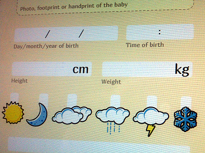 UNICEF Newborn Passport cloud clouds document form icons id lightning moon rain show social sun unicef weather