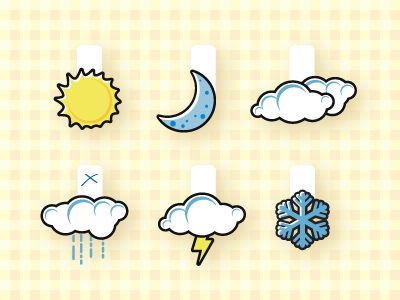 UNICEF Newborn Passport icons checkbox cloud clouds document icons lightning moon rain snow social sun ui unicef weather