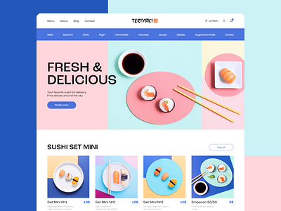 Teriyaki | Sushi Delivery Website Design branding delivery food japanese landingpage sushi ui ux webdesign website