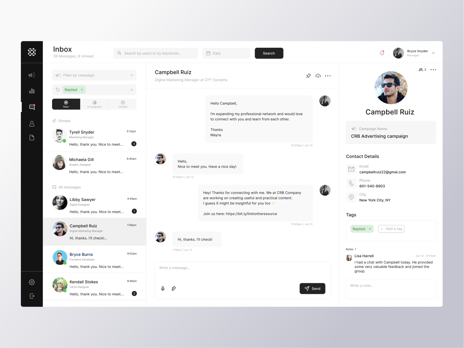 Inbox UI - WebApp by Helen Zhuravel on Dribbble