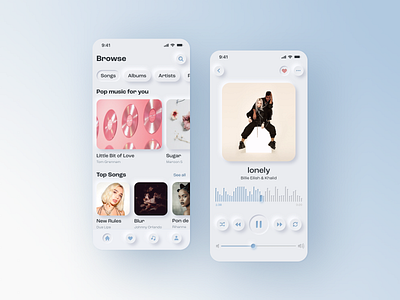 Music Player App - Neumorphism app app design application concept mobile app music music player neumorphism ui ux
