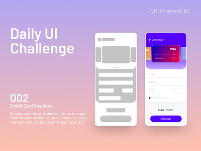 Day 002. Credit Card Checkout app dailyui ui ux