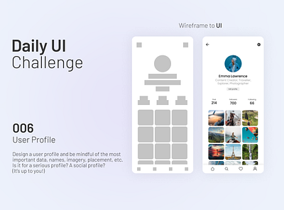 Daily UI 006 User Profile app dailyui design ui ux
