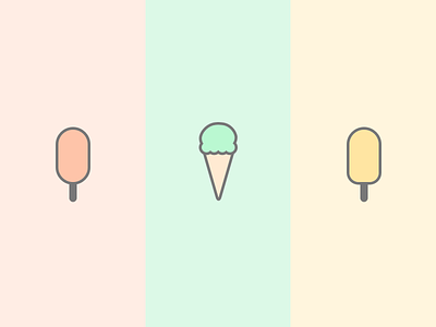 Ice Cream Icons cute graphics ice cream illustration mint pastel pink summer