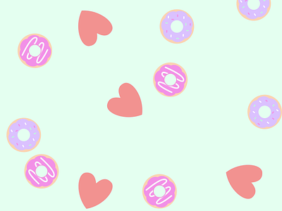 Hearts & Donuts colours cute donut heart pastel pattern sweet