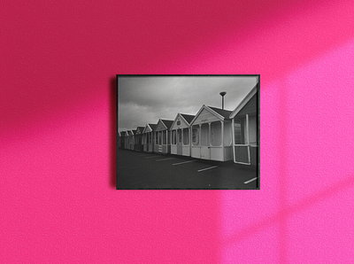 Southwold II 35mm analogue blackandwhite film photograhy pink