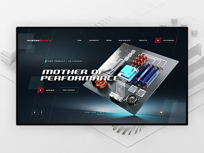 Webdesign illustration 3d blender clean design illustration interface motherboard project render side technology ui uidesign ux webdesign webdesigner white