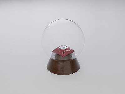 #Inktober - Day 08 - Clock 3d blender bowl clock cushion glass graphic design illustration isometric realistic wood