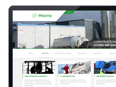 Factory / Webdesign angular clean corporate factory full width green grey industry website wedesign white