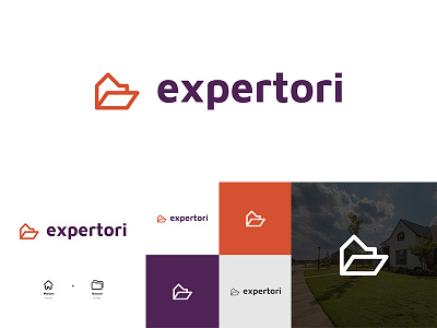 Exprtori - Branding app branding clean design folder house identity logo logotype mark vector white