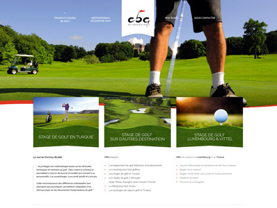 Coaching Golf Website clean design golf green homepage luxembourg red web webdesign white
