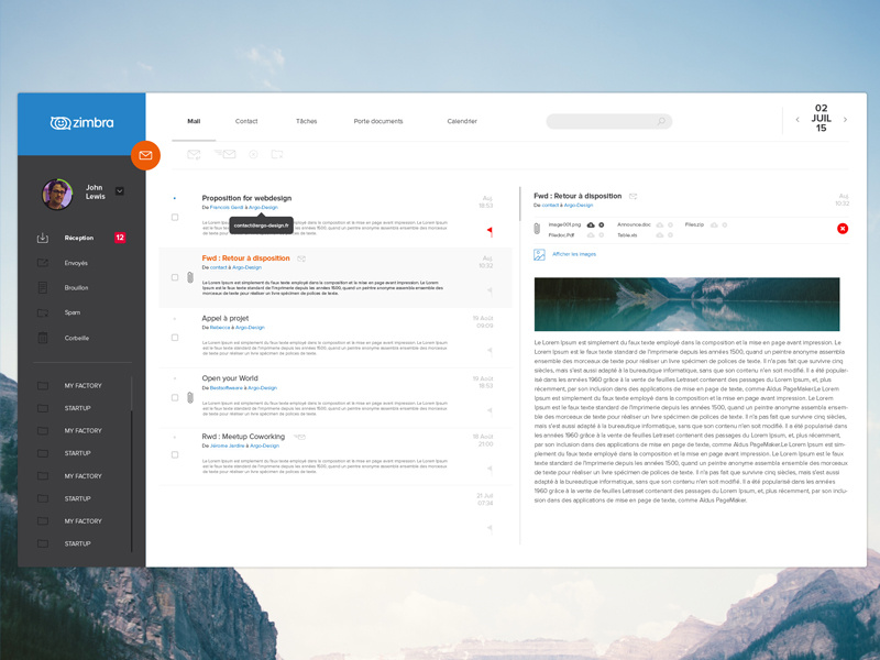 zimbra home page