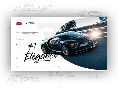 Exercice style of Chiron animation bugatti car chiron homepage landing onepage redesign style vehicule webdesig