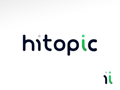 Hitopic Logotype agency blue branding clean green grey identity illustration logo logotype mark strategy