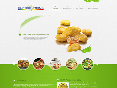 Food Website clean css green grey menu slider texture website
