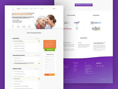 Homepage webdesign rebound training staff clean design grey homepage logo orange purple ui ux webdesign white