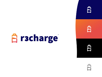 #Logo design R3charge battery bed blue branding clean corporate design gradient identity logo logo design logotype mark red suitcase vector white