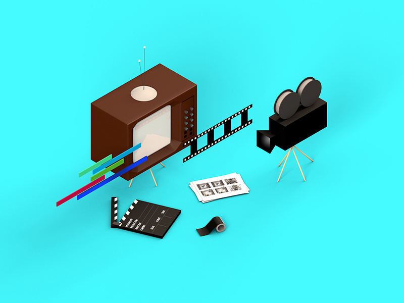 Mini scene - Motion 3d timeline clap tv camera blue isometric isometric design identity branding identity portfolio design motiongraphics motion motion design 3d art 3d cinema4d
