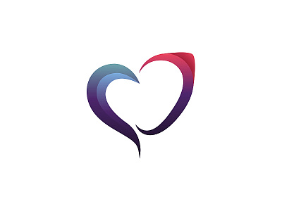Heart logo transgender blue branding clean design fushia gradient heart identity illustration logo logotype love mark red transgender vector