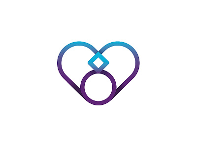 Heart logo transgender #2 blue branding clean design gradient heart identity logo logotype love mark marketing purple wedding