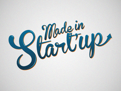 Logo - Made in Startup blue grey logo logotype made in orange startup vintage