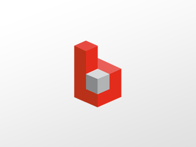 Technologies logotype #1 3d clean corporate cube grey isometric logo logotype red