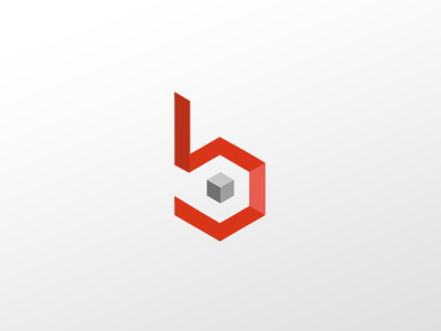 Technologies logotype #2 3d clean corporate cube grey isometric logo logotype red